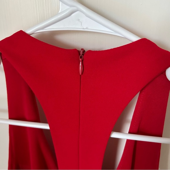 Lulus Cherry Red Mini Skater Dress Extra Small XS V-Neck Racerback - Picture 6 of 11